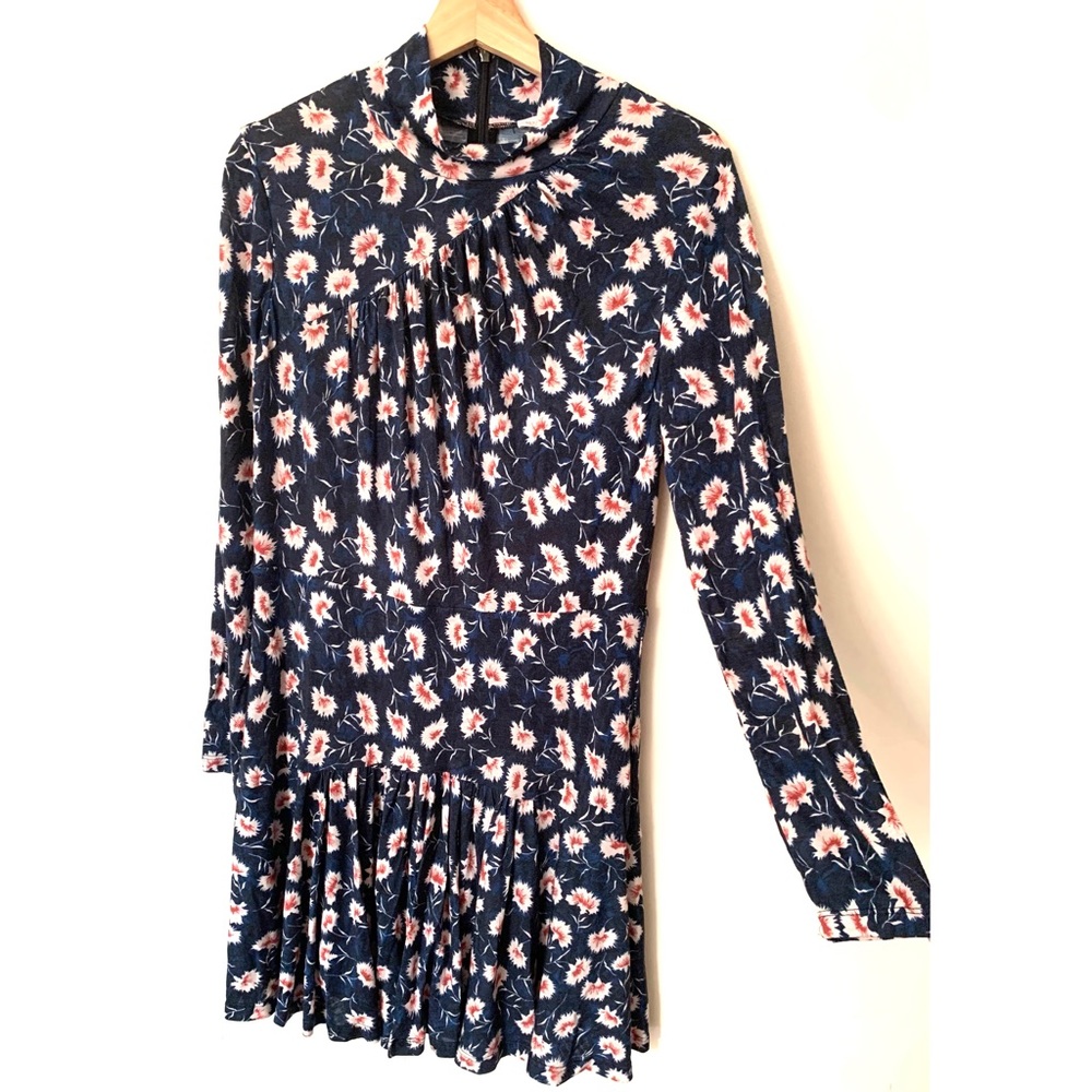Rebecca Taylor • XL • Long Sleeve Mock Neck Floral Print Dress